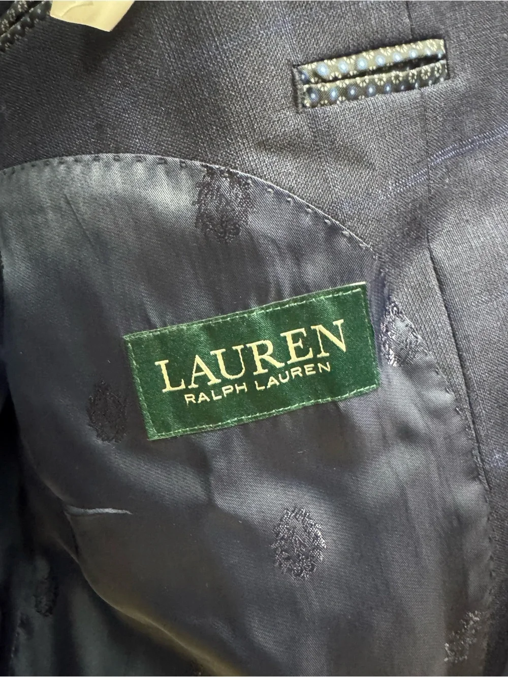 Lauren Ralph Lauren Navy Plaid Blazer Suit Jacket 46R